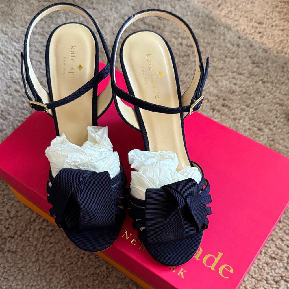 Kate Spade Navy Bow Heels